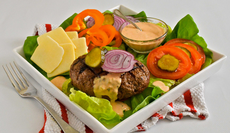 Summer Grilled Burger Salad