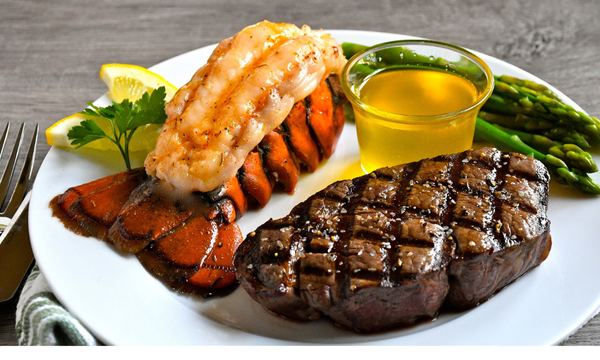 Tenderloin Steaks with Buttery Roasted Lobster Tails