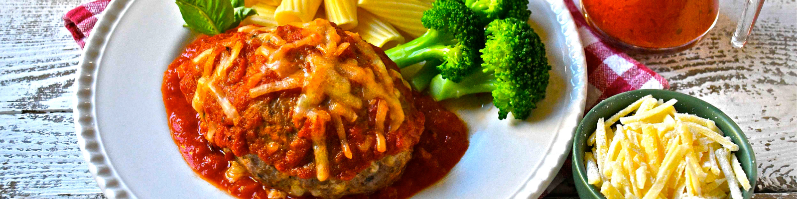 Mini Meatloaf with Basil, Parmesan and Marinara Sauce