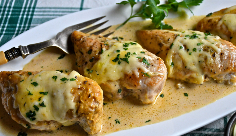 Creamy Dijon Chicken with Swiss Cheese