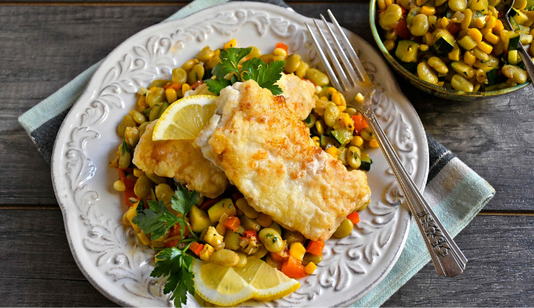 B.C. Cod Fillets with Summer Succotash