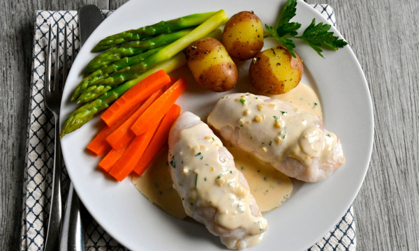 Baked Sole with Sherry Ginger Cream