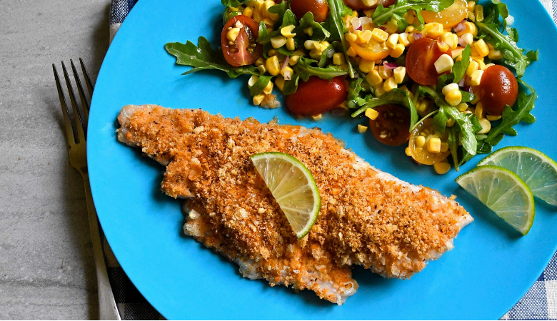 Cajun Crusted Snapper with Summer Corn Tomato Salad