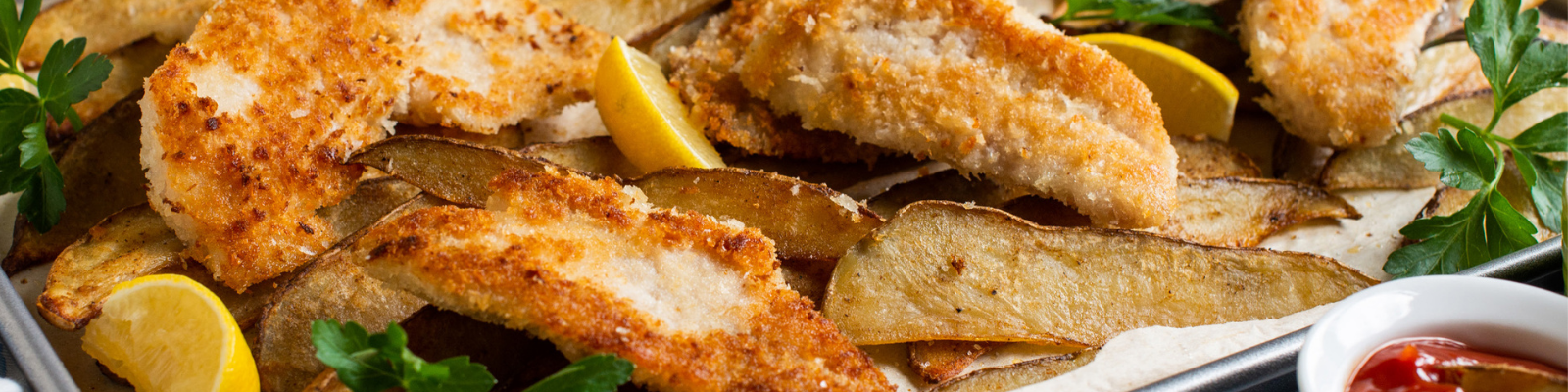 Crispy Coated Snapper with Oven Chips