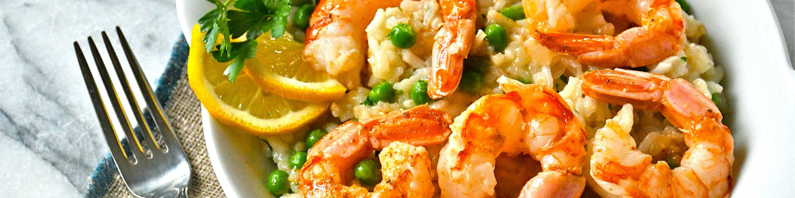 Parmesan Pea Risotto with Prawns for Two