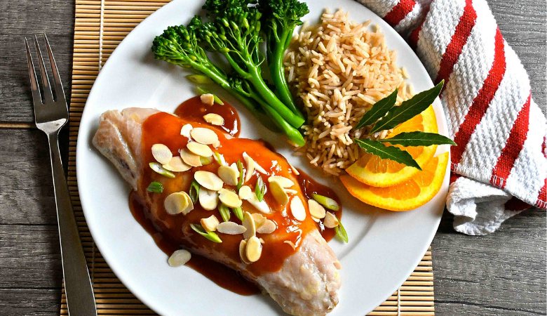 Rockfish with Sweet and Sour Sauce and Almonds