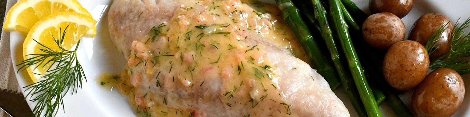 Rockfish Fillets with Lemon Dill Butter Sauce 