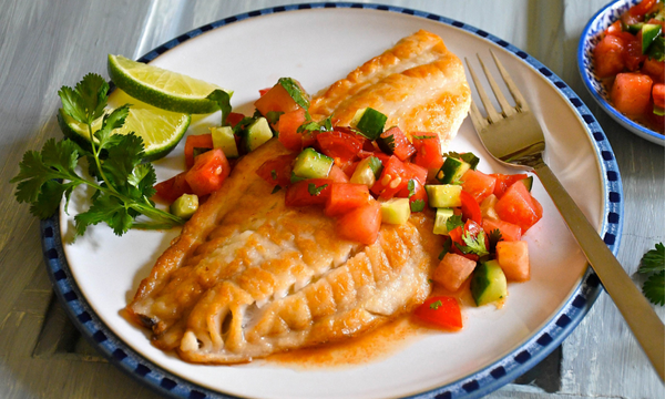 Seared Snapper with Zesty Watermelon Salsa