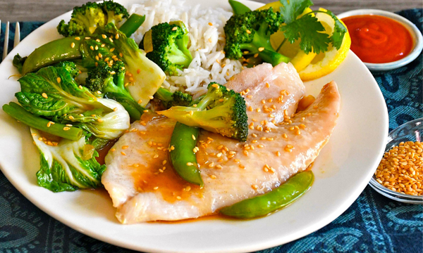 Snapper with Teriyaki-style Asian Greens