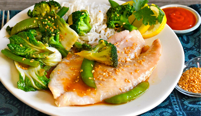 Snapper with Teriyaki-style Asian Greens