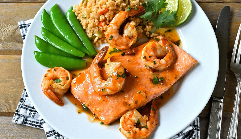 Sockeye Salmon with Smoky Buttery Chipotle Shrimp