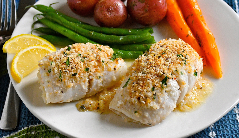 Sole with Herbed Breadcrumbs, Dijon and Garlic