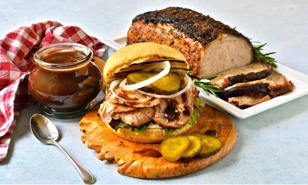 Brined and Barbecued Pork Loin Sandwiches 