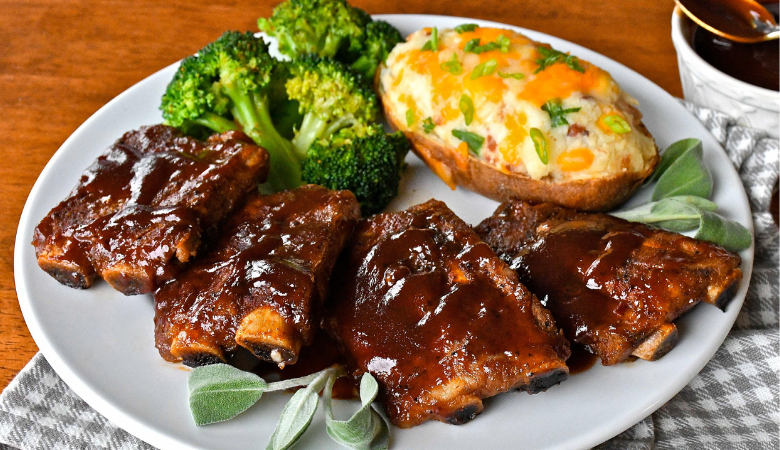 Tender Foil-baked Pork Ribs with Ancho Chili Citrus Glaze