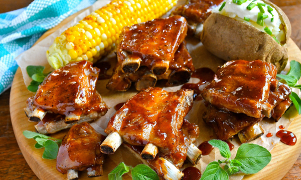 Pork Side Ribs with Brown Sugar BBQ Sauce