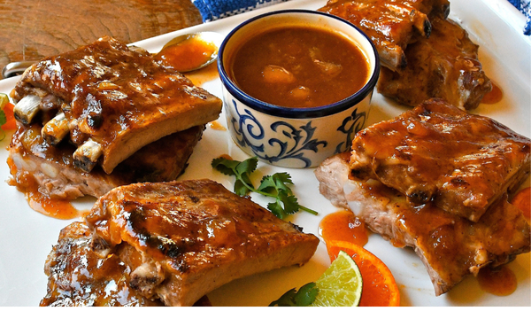 Tender Pork Side Ribs with Mango Chutney Glaze