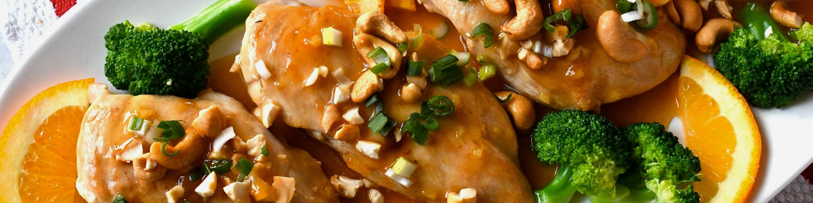 Chicken Breast with Orange Ginger Sauce and Cashews 