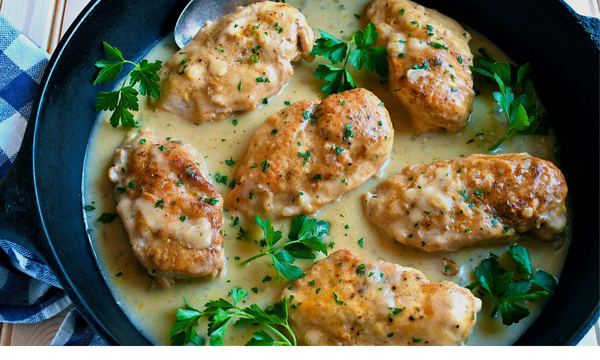 Family-style Chicken Breast Casserole with Country Gravy