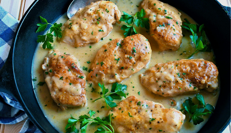 Family-style Chicken Breast Casserole with Country Gravy