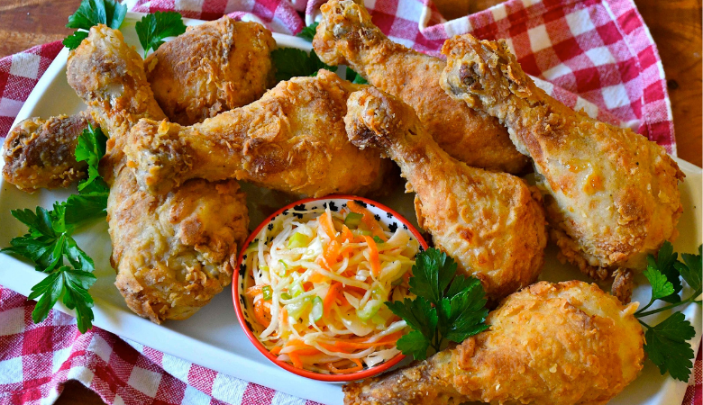 Fried and Baked Southern-style Chicken Drumsticks 