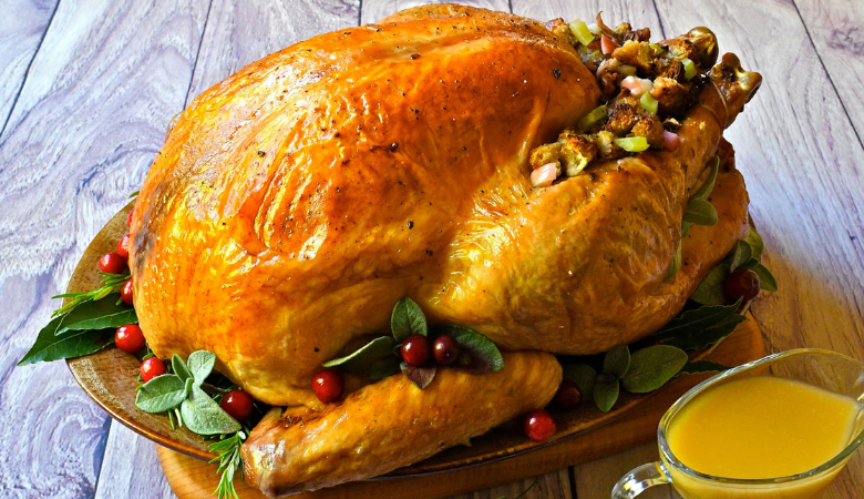 Roast Turkey with Foccacia, Prosciutto and Apple Stuffing