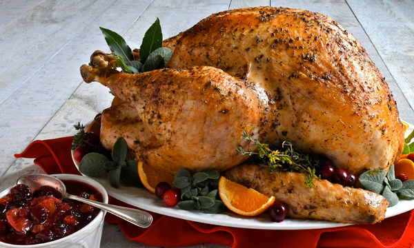 Sage Thyme Scented Turkey with Cranberry Mandarin Sauce