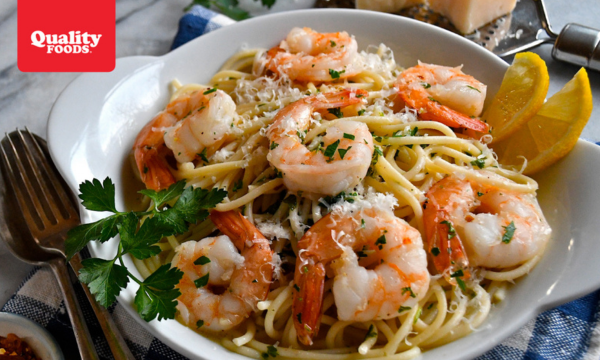 Spaghetti with Prawns, Garlic and Chilies