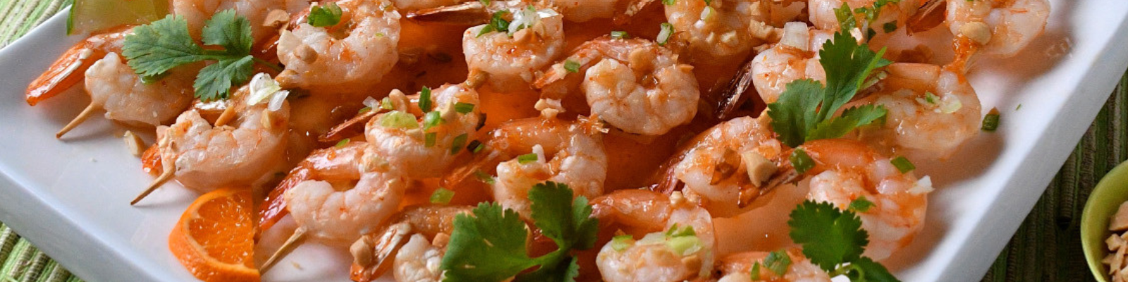 Sweet Chili Mandarin Prawn Skewers