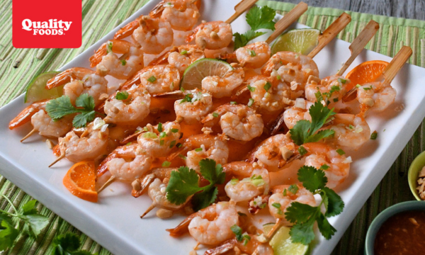 Sweet Chili Mandarin Prawn Skewers