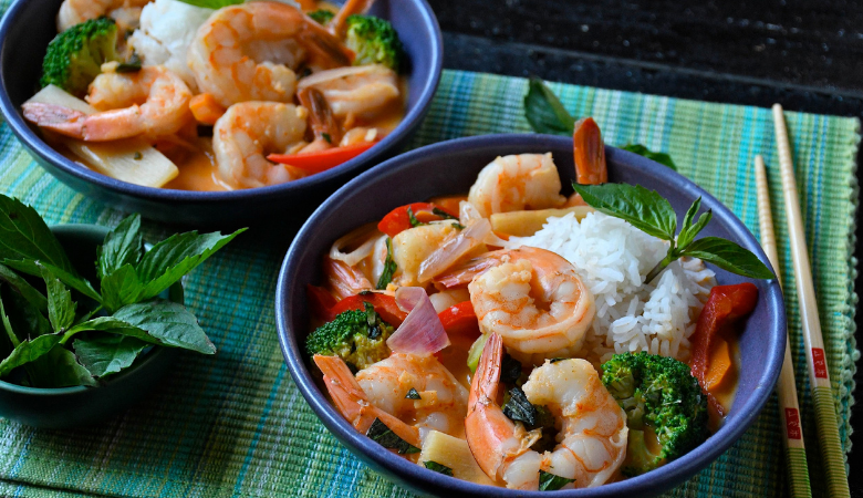 Thai Curry Prawns and Vegetables 