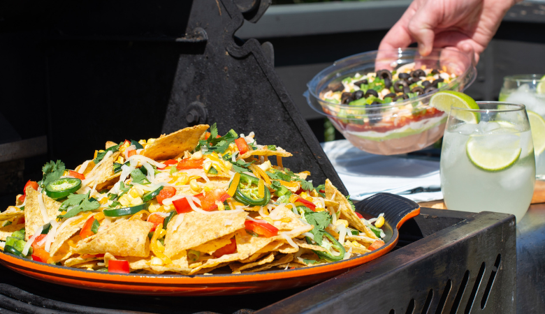 BBQ Nachos With Seven Layer Dip