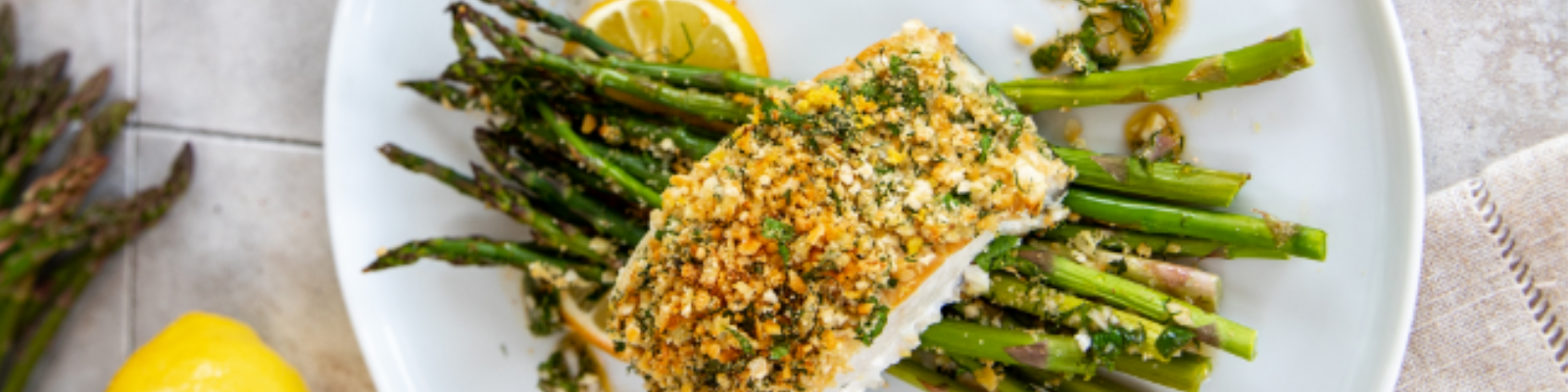 Oven Baked Halibut & Asparagus with Chimichurri