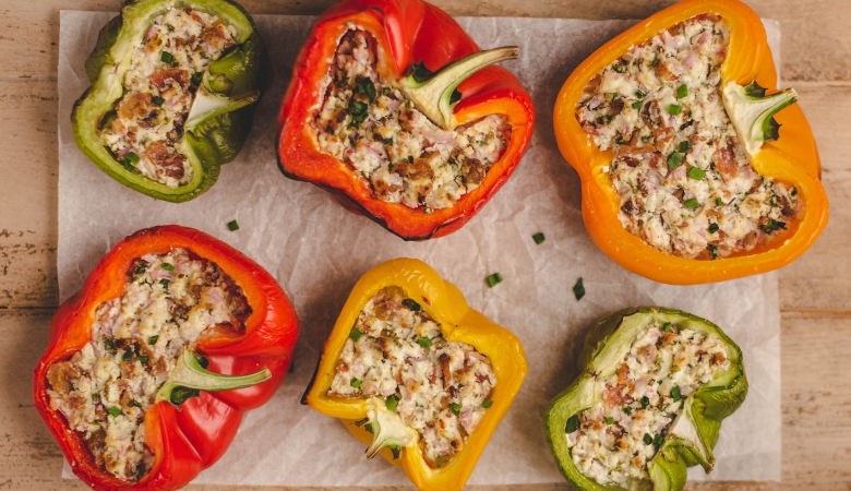 Bacon and Goat Cheese Stuffed Peppers