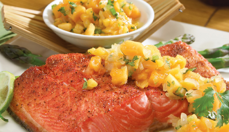 Salmon with Peach Salsa