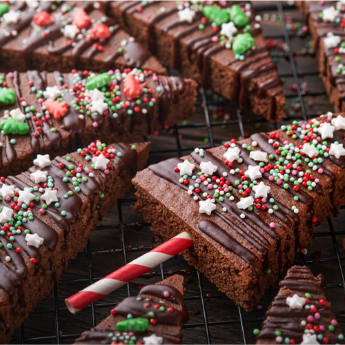 Chocolate Chip Mint Christmas Tree Brownies