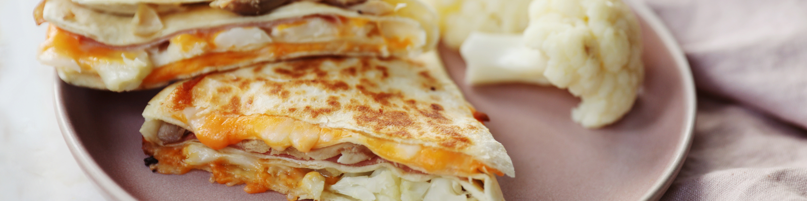 Cheesy Chicken Cauliflower Wraps with Ham
