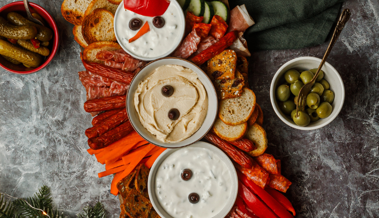 Snowman Snack Board