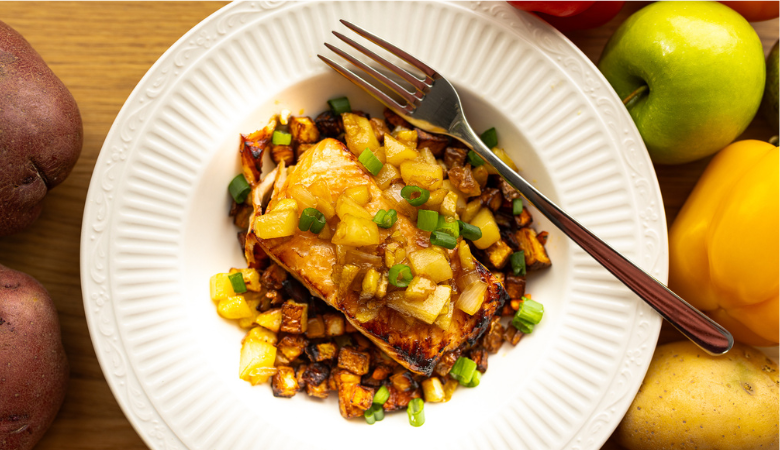 Air Fryer Honey Butter Salmon with Veggies