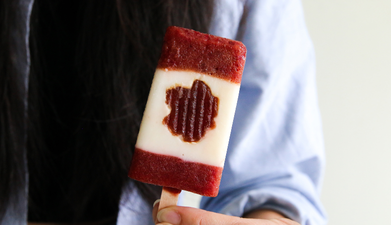 Cherry and Vanilla Yogurt Popsicles