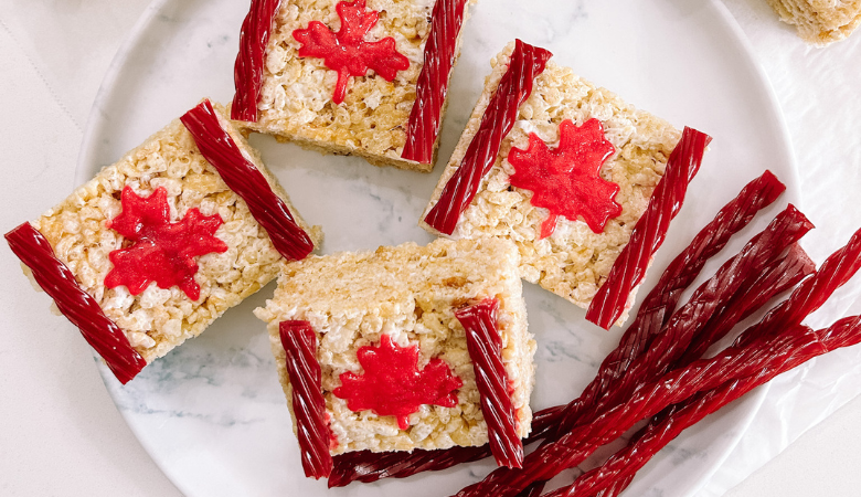 Canada Flag Crispy Rice Treats