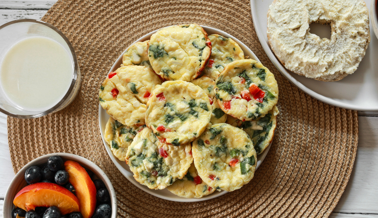 Spinach, Pepper & Feta Egg Bites