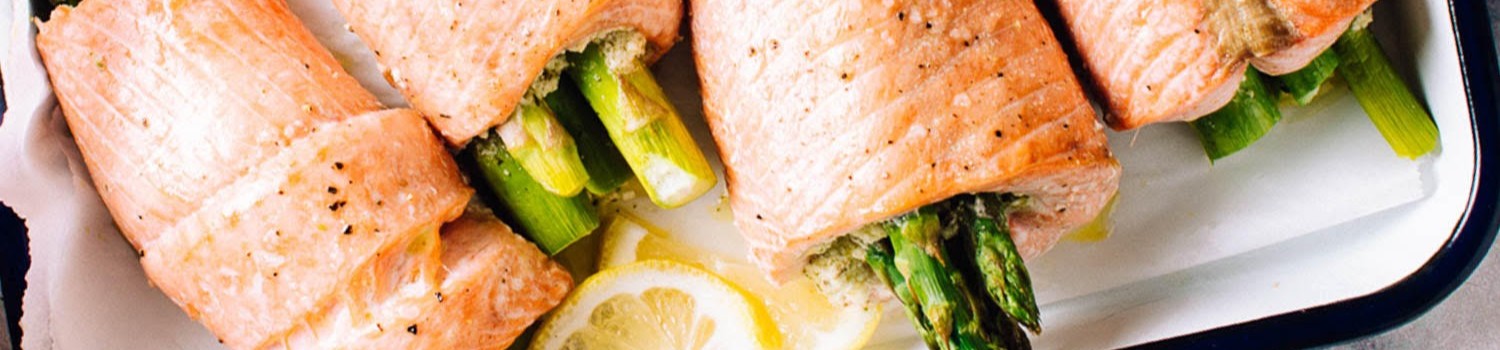 Creamy Feta & Asparagus Stuffed Salmon Rolls 
