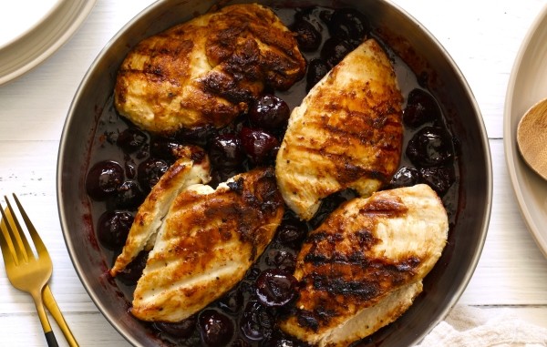 Grilled Chicken Breast with Cherry Balsamic Sauce