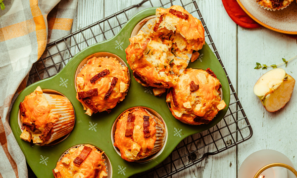 Apple Cheddar Maple Bacon Muffins