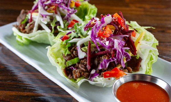 BBQ Lean Ground Beef Lettuce Wraps with Summer Slaw