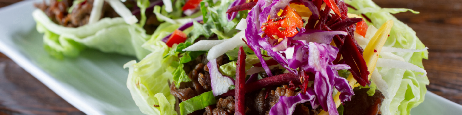 BBQ Lean Ground Beef Lettuce Wraps with Summer Slaw