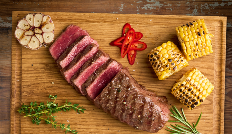 BBQ Strip Loin Steak with Grilled Corn Recipe