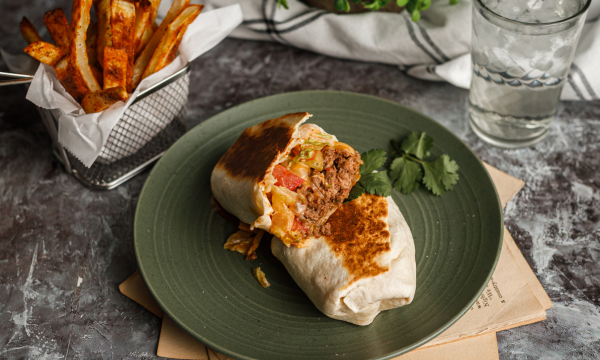 Cheesy Beef Burritos with Crispy Fries