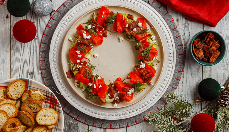 Lox 'n Bacon Wreath Platter
