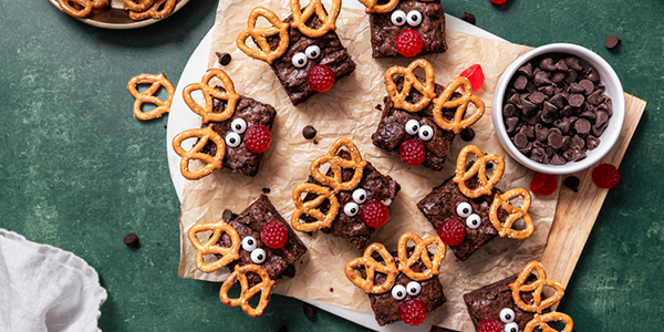 Chocolate Chip Reindeer Brownies